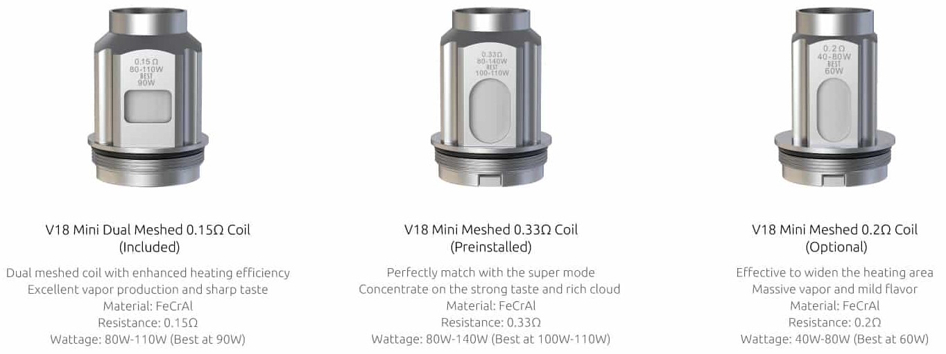 Smok V18 Mini Coil Çeşitleri, Smok V 18 Mini Coil Çeşitleri, Smoq V18 Mini Coil Çeşitleri