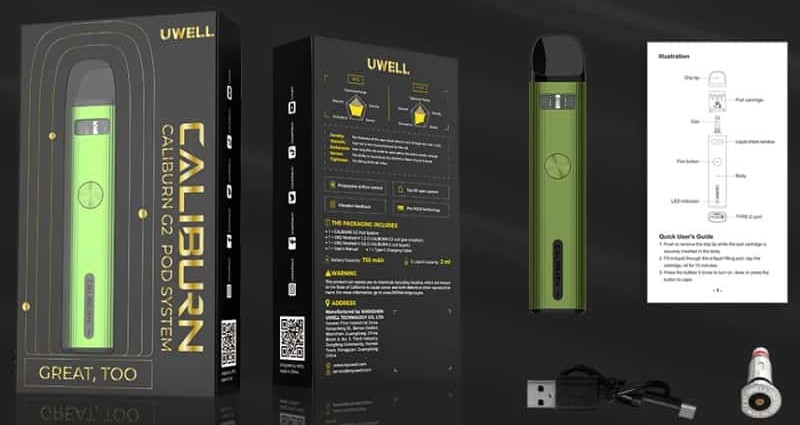 Uwell Caliburn G2 Pod Paket İçeriği