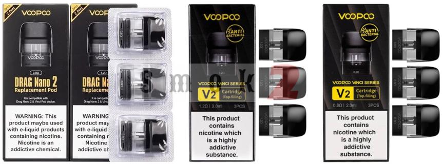 Voopoo Vinci V2 0.8 ohm Kartuş, Voopoo Vinci V2 1.2 ohm Kartuş, Voopoo Drag Nano2 0.8 ohm Kartuş, Voopoo Drag Nano2 1.2 ohm Kartuş Paket İçeriği