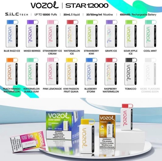 Vozol Star 12000 Puf İçerik Listesi