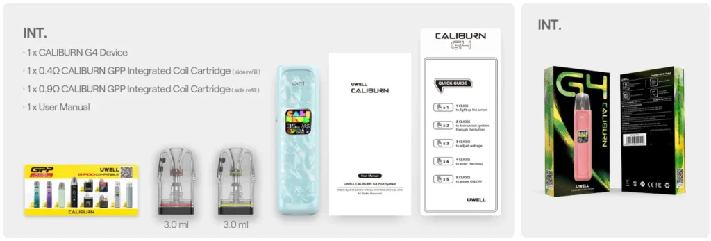 Uwell Caliburn G4 Paket İçeriği