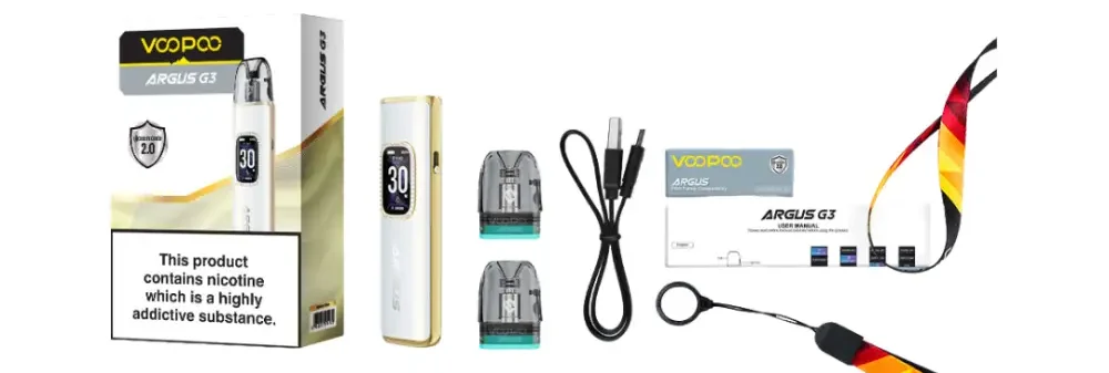 Voopoo Argus G3 Paket İçeriği, Voopoo Argus G 3 Paket İçeriği