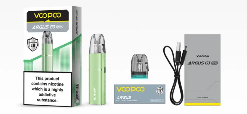 Voopoo Argus G3 Mini Paket İçeriği, Voopoo ArgusG3 Mini Paket İçeriği