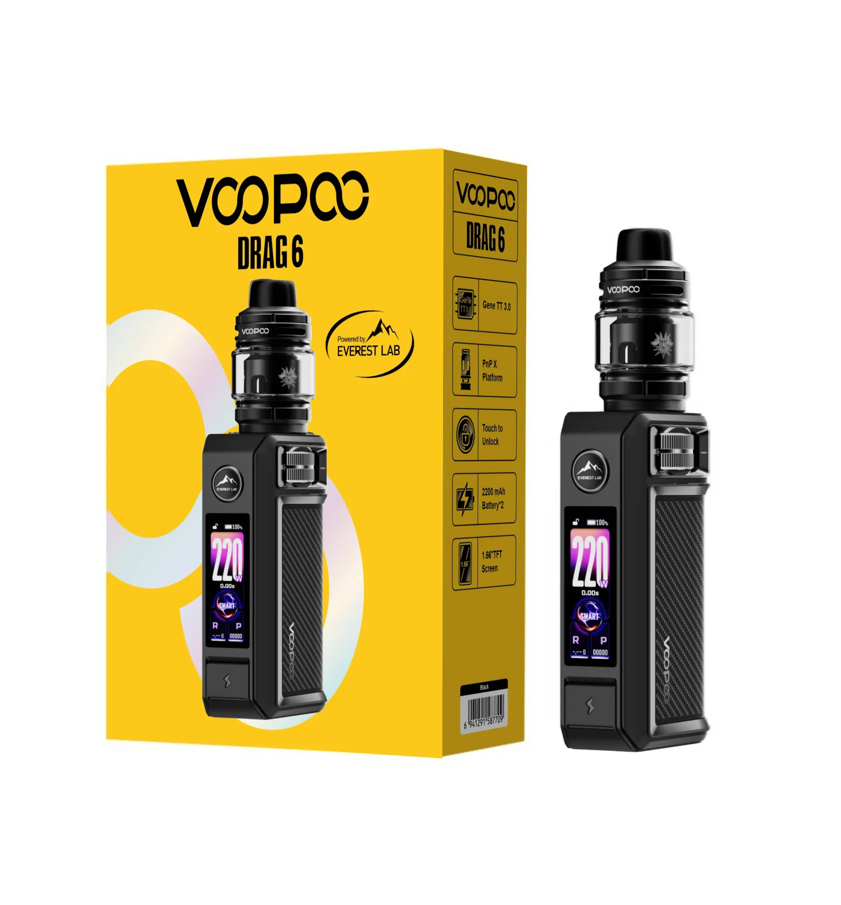 Voopoo Drag 6 Black, Voopoo Drag 6 Siyah
