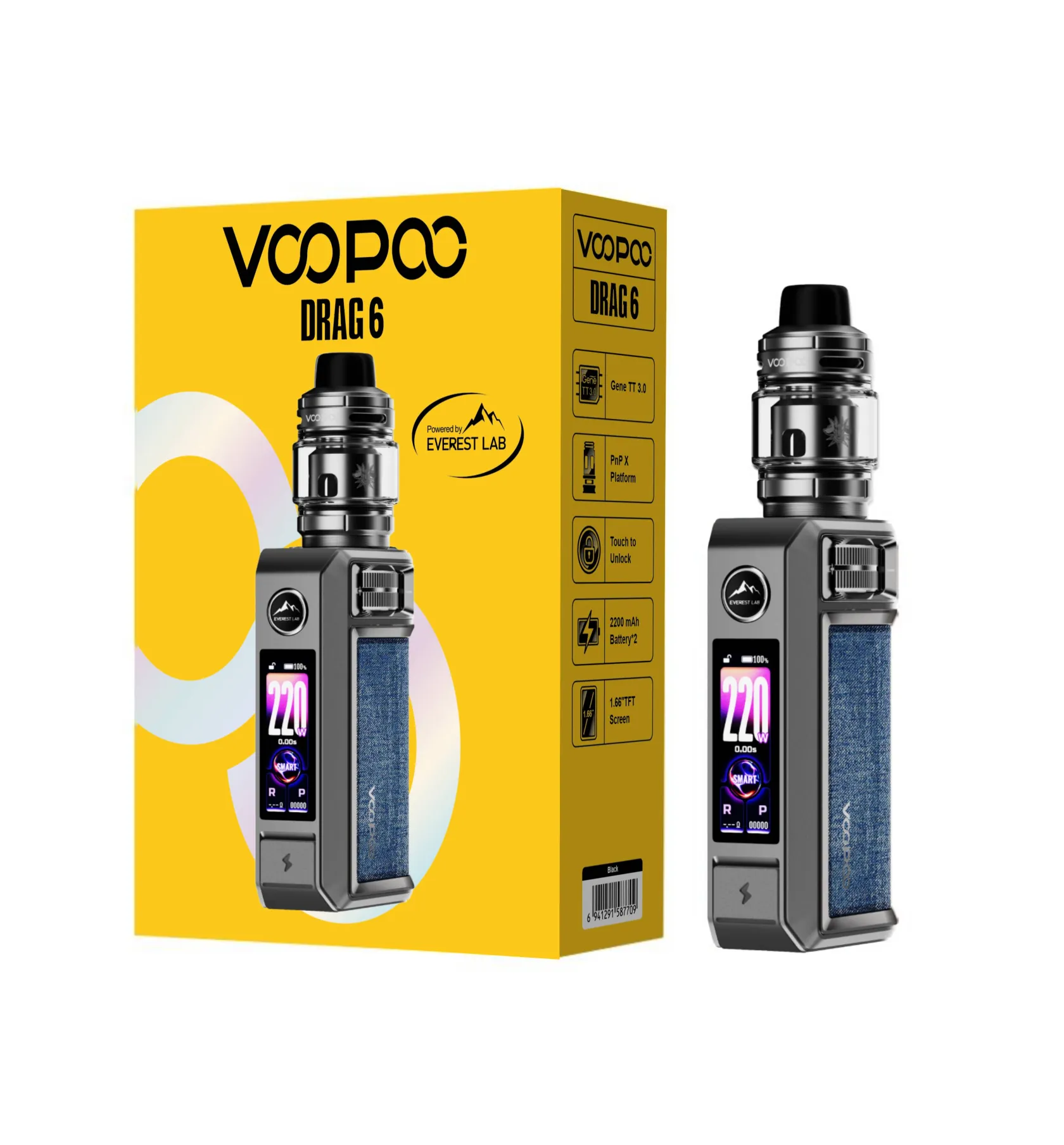 Voopoo Drag 6 Matte Grey, Voopoo Drag 6 MetaL Gri