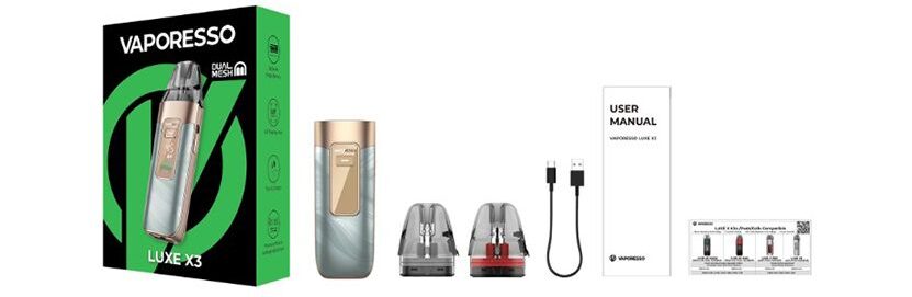 Vaporesso Lüxe X3 Kutu İçeriği, Vaporesso LüxeX3 Kutu İçeriği