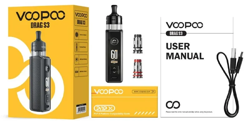 Voopoo Drag S3 Mtl Kutu İçeriği