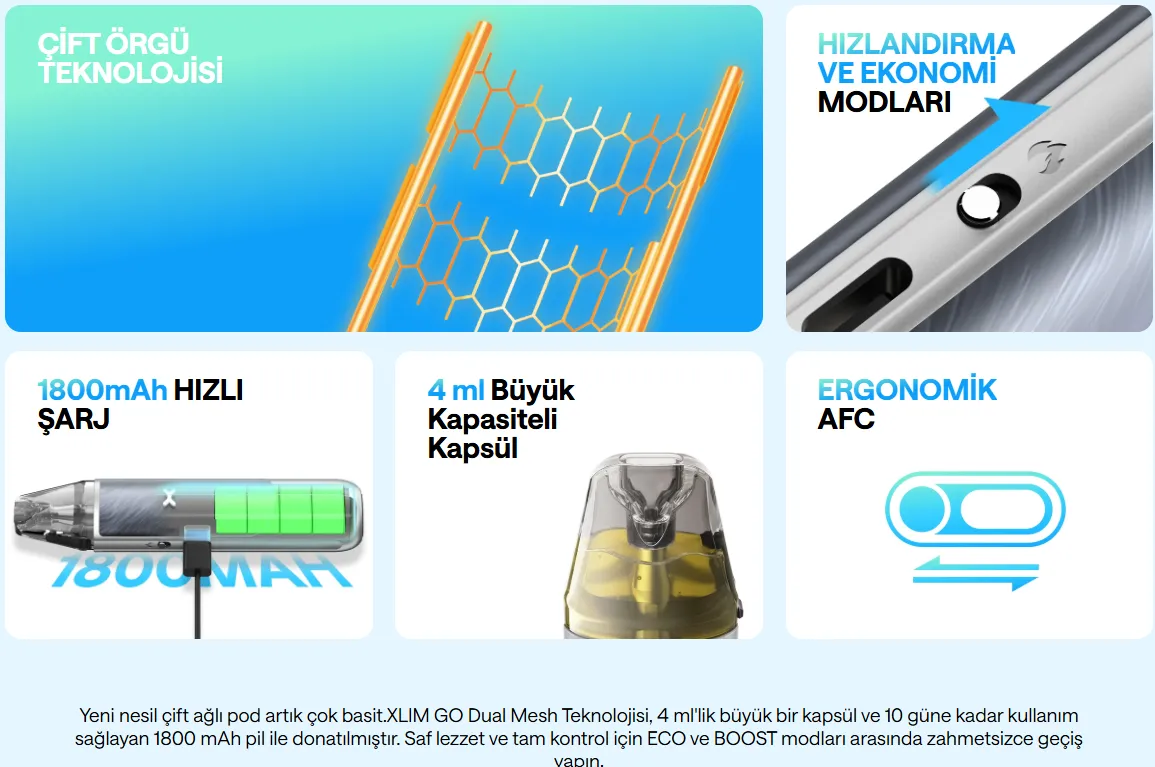 Oxva Nexlim Go Pod Özellikleri