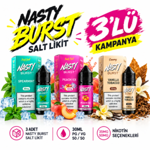 Nasty Burst Salt Likit 3 lü Paket