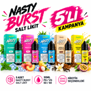 Nasty Burst Salt Likit 5 li Paket